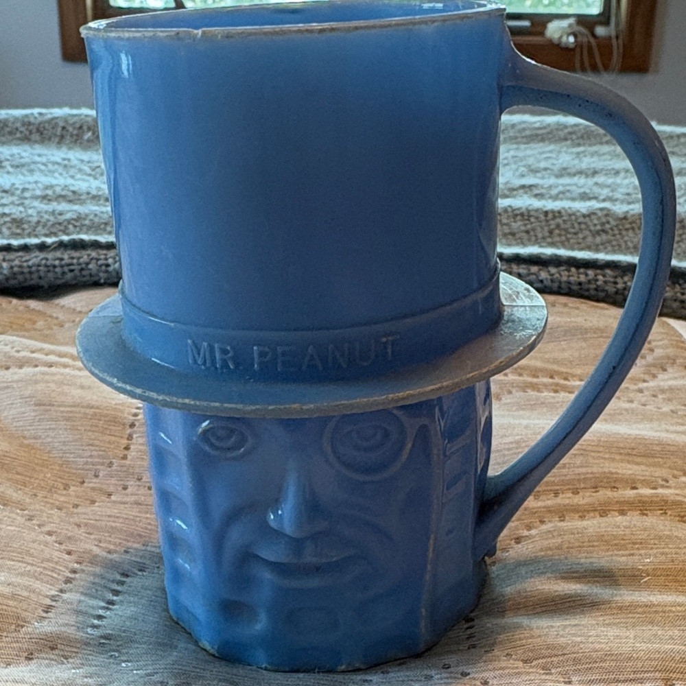 Vintage Blue Mr. Peanut Collectible Mug